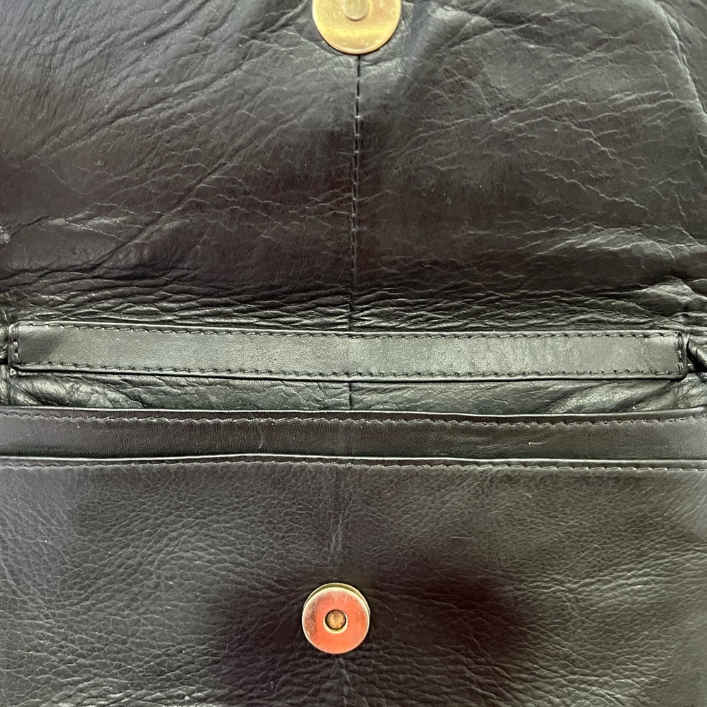 HOBO International Black Leather Crossbody Bag vintage envelope small purse - Picture 6 of 11
